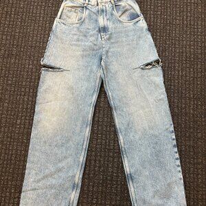 Maison Margiela Distressed Straight Leg Jeans – Light Wash | Made in Italy